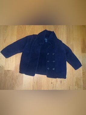 GAP Baby Navy Textured Knit Cardigan